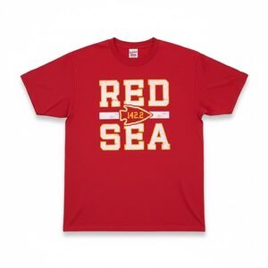 Charlie Hustle Red Sea T-Shirt Mens Large Red Excellent KC Chiefs 142.2 Graphic